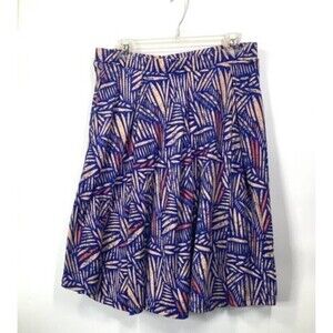 LULAROE Ladies‎ Size XL Madison Style Skirt Box Pleats Pockets Lularoe Logo blue